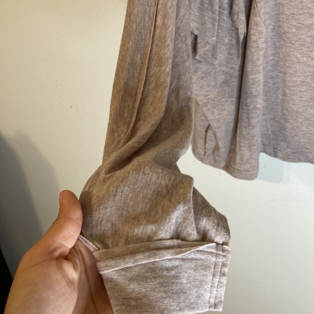 Easel Brown Ruffle Sleeve Top - Picture 5 of 7